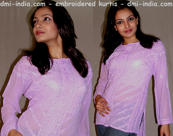 Lucknowi Kurti Mauve