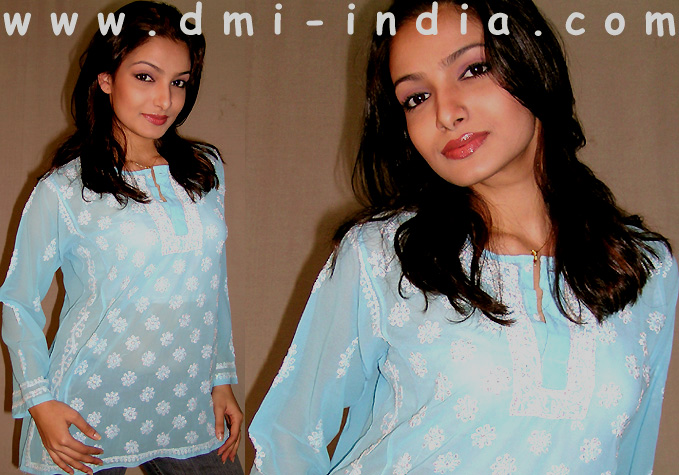 Lucknowi Kurti Blue