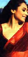 KANK Rani Red-Black Sari